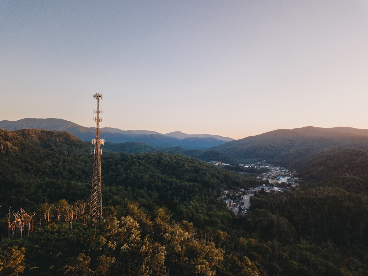 Cellular radio tower providing mobile network coverage